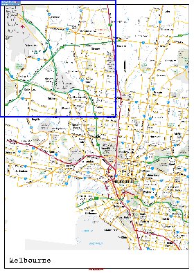 carte de Melbourne en anglais