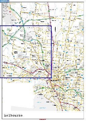 carte de Melbourne en anglais