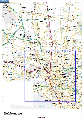 carte de Melbourne en anglais