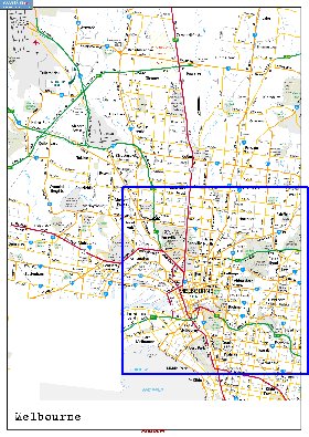 carte de Melbourne en anglais