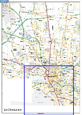 carte de Melbourne en anglais