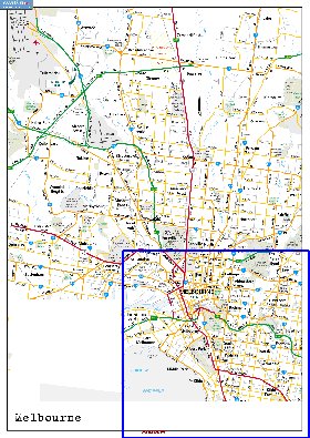 carte de Melbourne en anglais