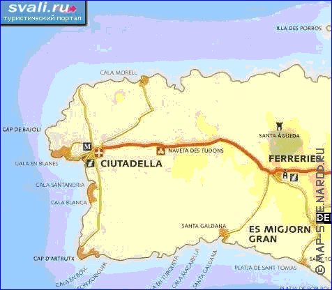 mapa de Minorca