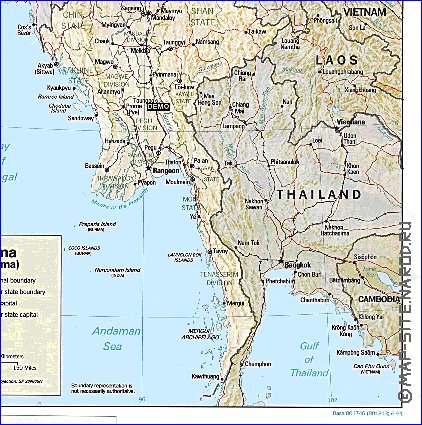 Administratives carte de Myanmar en anglais