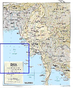 Administratives carte de Myanmar en anglais