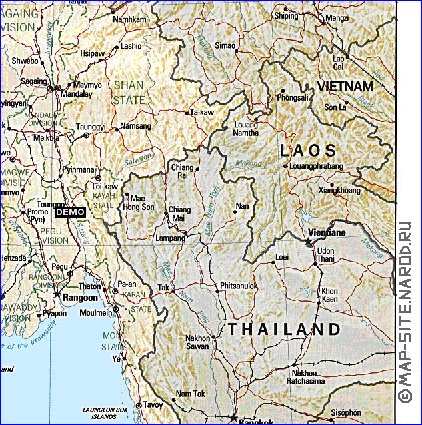 Administratives carte de Myanmar en anglais