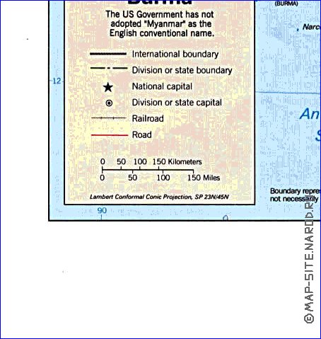 Administratives carte de Myanmar