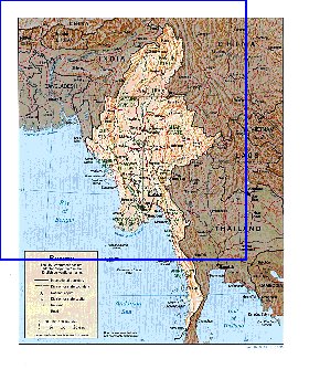 Administratives carte de Myanmar