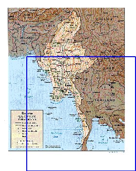 Administratives carte de Myanmar