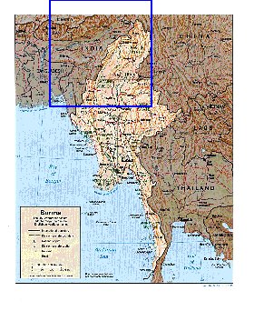 Administratives carte de Myanmar