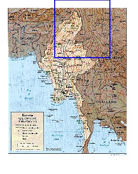 Administrativa mapa de Myanmar