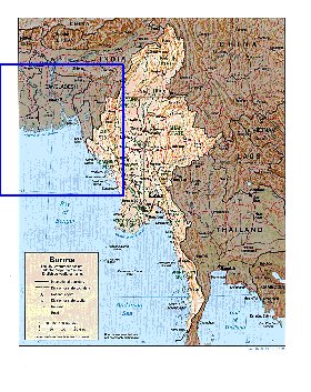 Administratives carte de Myanmar