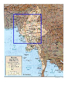 Administrativa mapa de Myanmar