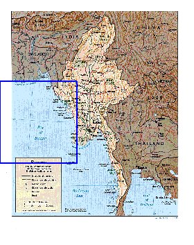 Administrativa mapa de Myanmar