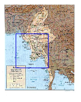 Administratives carte de Myanmar