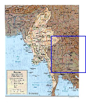 Administratives carte de Myanmar