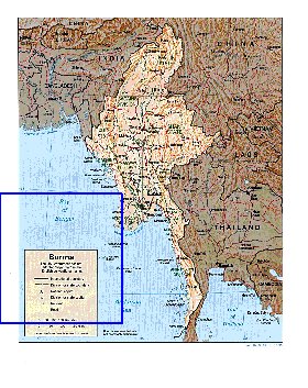 Administratives carte de Myanmar