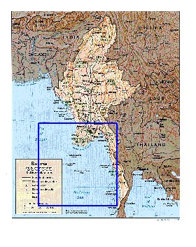 Administratives carte de Myanmar