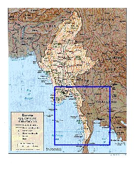 Administratives carte de Myanmar