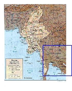 Administratives carte de Myanmar