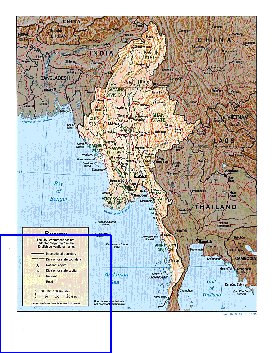 Administratives carte de Myanmar