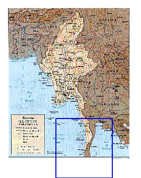 Administrativa mapa de Myanmar