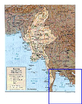 Administrativa mapa de Myanmar