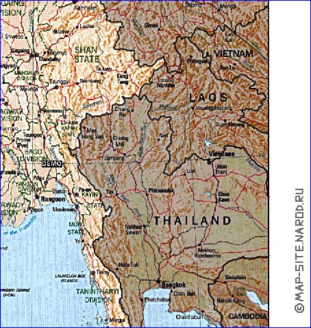 Administratives carte de Myanmar