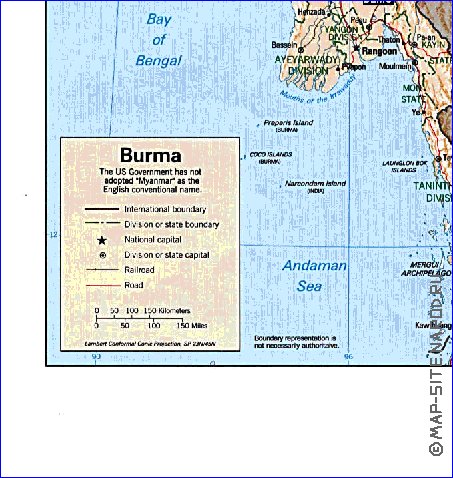 Administratives carte de Myanmar