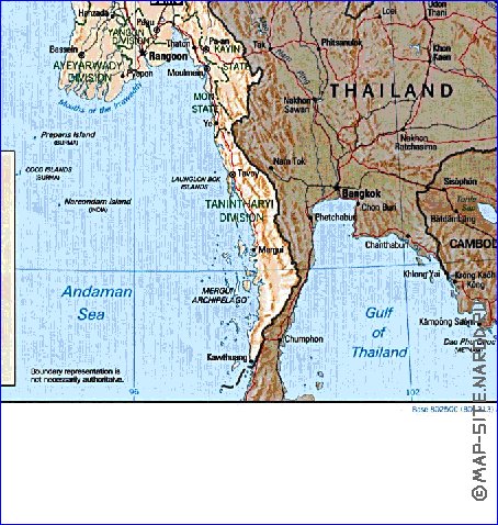 Administrativa mapa de Myanmar