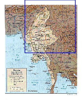 Administratives carte de Myanmar