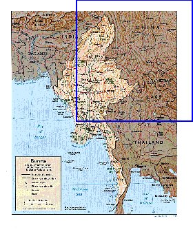 Administratives carte de Myanmar