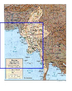 Administratives carte de Myanmar