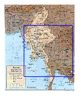 Administratives carte de Myanmar