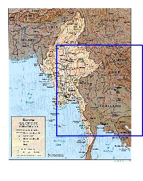 Administratives carte de Myanmar