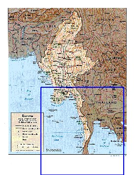 Administrativa mapa de Myanmar