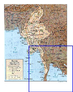 Administrativa mapa de Myanmar