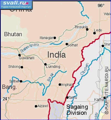 mapa de Myanmar em ingles