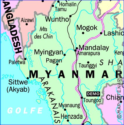 carte de Myanmar
