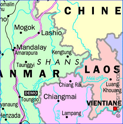 carte de Myanmar