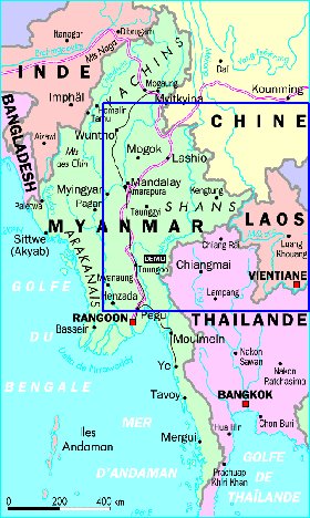 carte de Myanmar