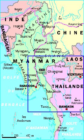 carte de Myanmar