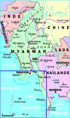 carte de Myanmar