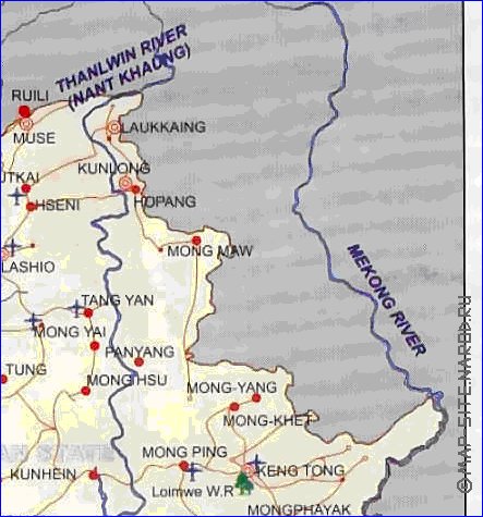 carte de Myanmar