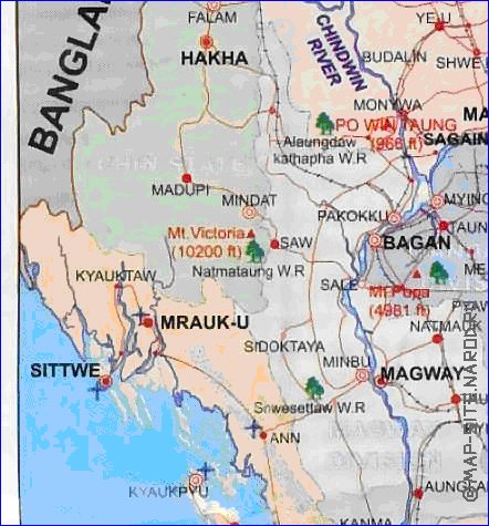 carte de Myanmar