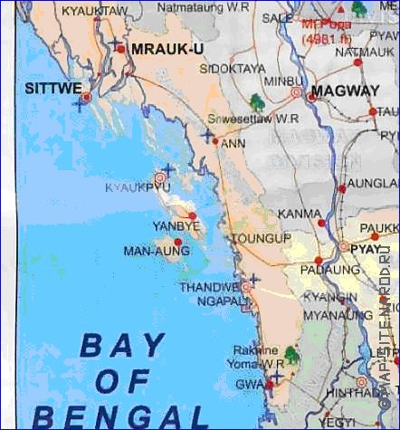 carte de Myanmar