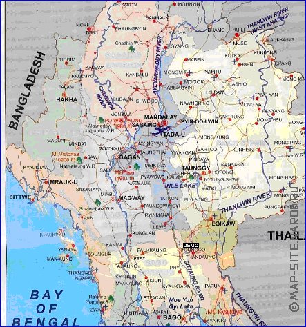 carte de Myanmar