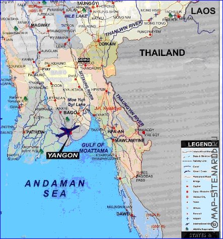 carte de Myanmar