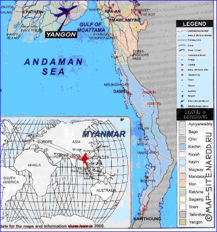 carte de Myanmar