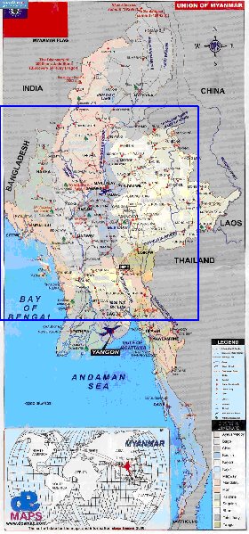 carte de Myanmar